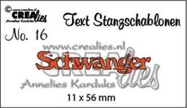 SALE CREAlies Text Stanzschlablone No.16 Schwanger