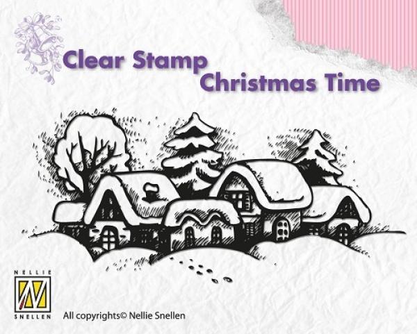 Nellie Snellen Christmas Time Snowy Village Clear Stempel