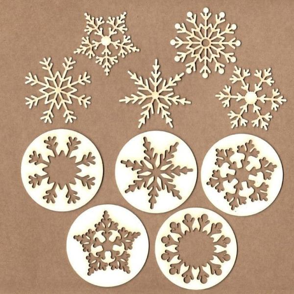 Chipboard Set Circled Snowflakes #4035