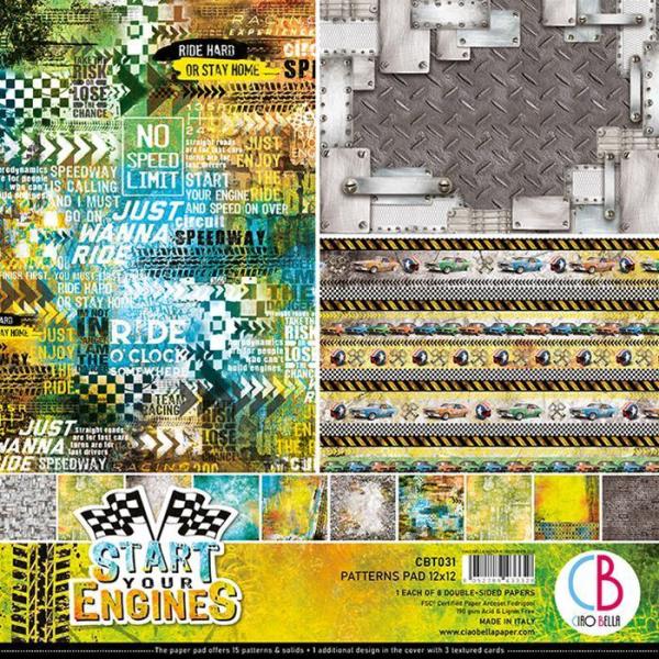 Ciao Bella 12x12 Patterns Pad Start your Engines #CBT031
