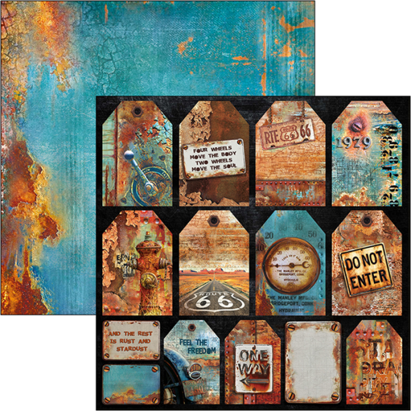 Ciao Bella Paper Sheet Rusted Tags #CBSS085