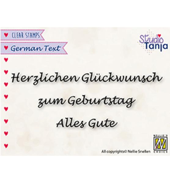 Clear Stamps German Text Herzlichen Glückwunsch GTCS002