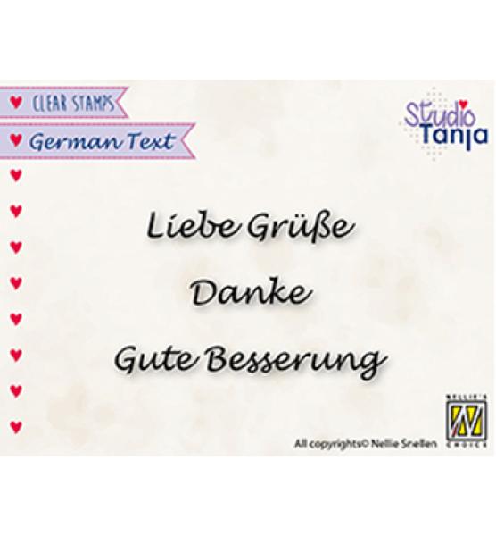 Clear Stamps German Text Liebe Grüsse GTCS001