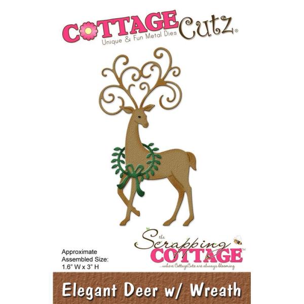 CottageCutz Die Deer with Wreath