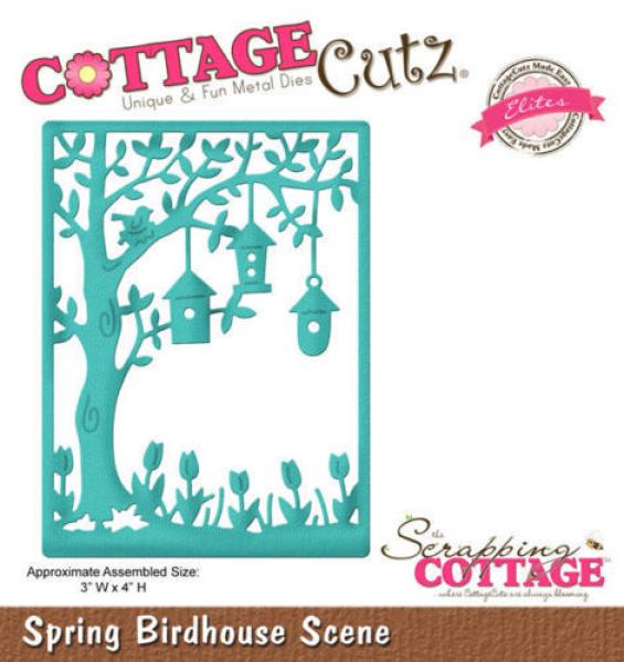 CottageCutz Die Spring Birdhouse Scene #218