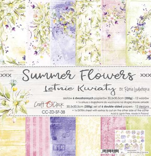 Craft O Clock 12x12 Paper Pad Summer Flowers_eingestellt