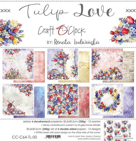 Craft O Clock Tulip Love 12x12 Paper Pad