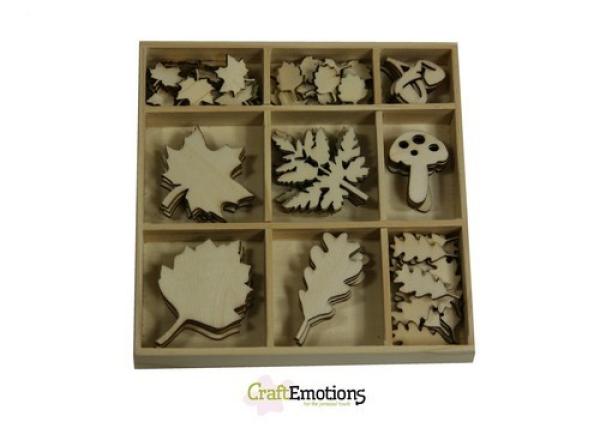 CraftEmotions Holzornamente Box Leaves Blätter #312