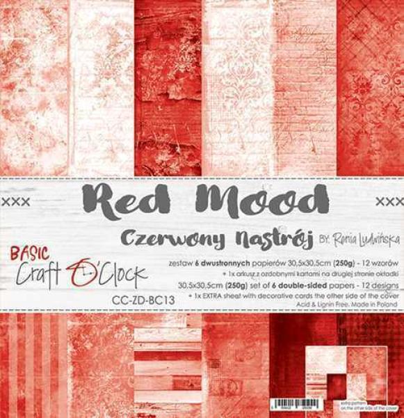 Craft O Clock 12x12 Paper Pad Basic Red Mood #13