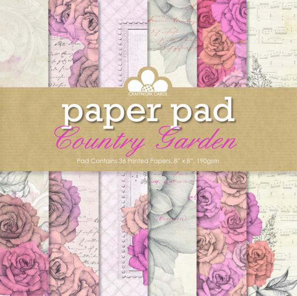 Craftwork Cards 8 x 8 Paper Pad Country Garden
