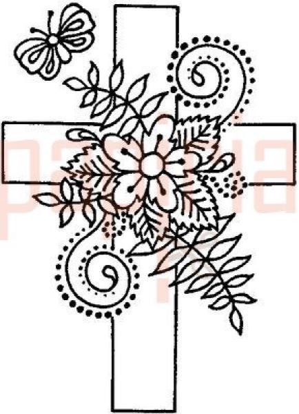 Crafty Impressions Stamp Floral Cross