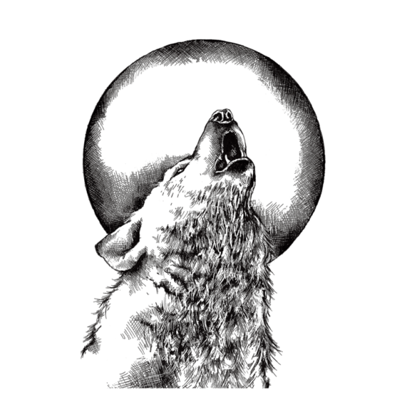 Crafty Individuals Howling Wolf Unmounted Rubber Stamp