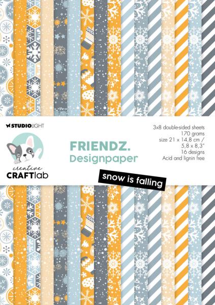 Creative CraftLab Friendz Design Paper A5 Snow Is Falling