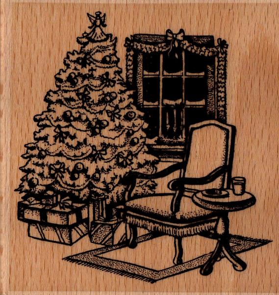 Creative Expressions Mounted Rubber Stamp Christmas Scene