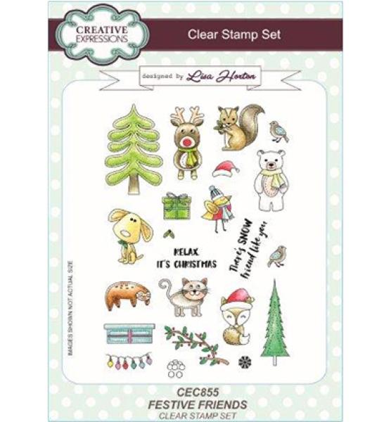Creative Expressions Clear Stamps Set Festive Friends #CEC855