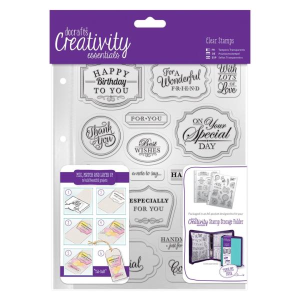 Creativity Essentials A5 Clear Stamp Set Trad Sentiment