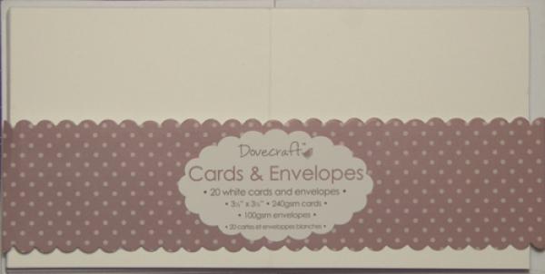 Dovecraft  3,5"x3,5" Minicards & Envelopes - Weiß