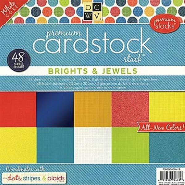 DCWV 12 x 12 Paper Cardstock Brights & Jewels