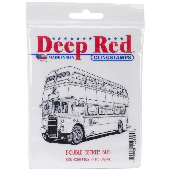 Deep Red Clingstempel - Double Decker Bus