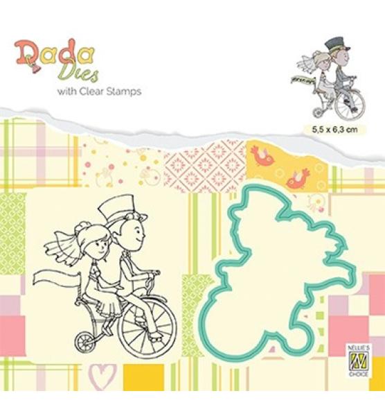 Dada Dies w Clear Stamps Marriage Love on a Bike #027
