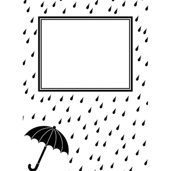 Darice Embossing Folder Raindrops & Umbrella 1218-116