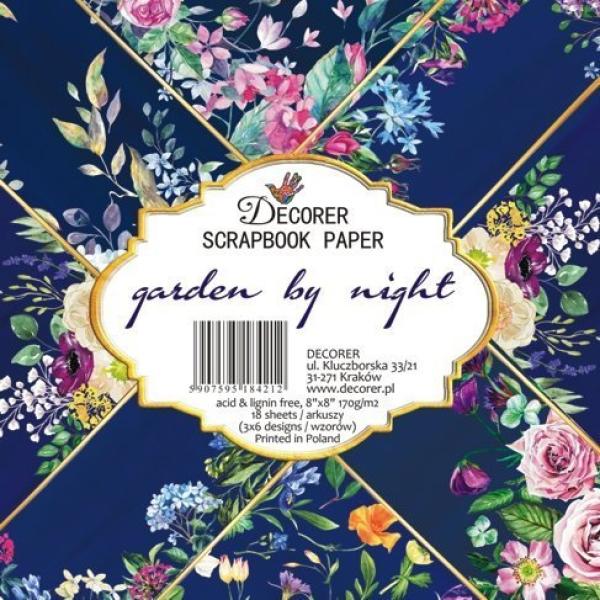 #722 Decorer 8x8 Paper Pad Garden by Night