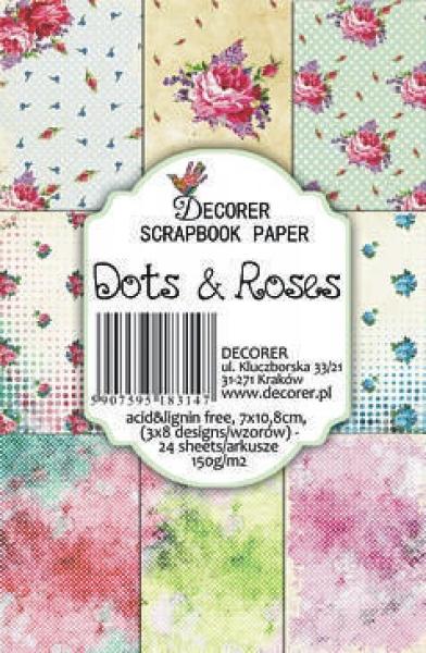 Decorer Mini Scrapbook Paper Dots & Roses