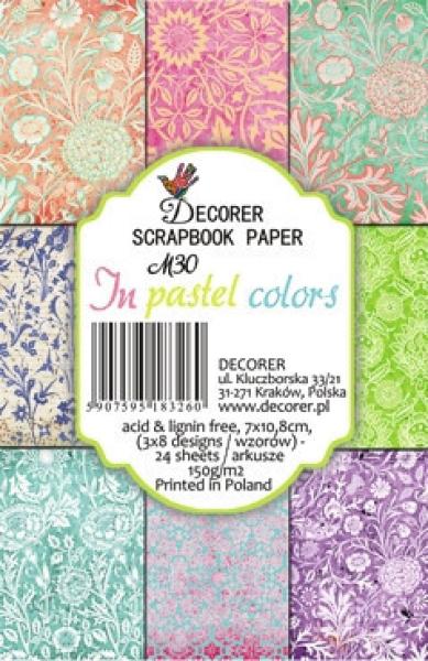 #30 Decorer Mini Scrapbook Paper Set In Pastel Colors