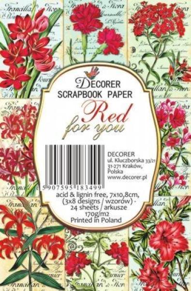 #52 Decorer Mini Scrapbook Paper Set Red for You