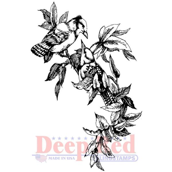 Deep Red Cling Stamp Blue Jays #3X505666