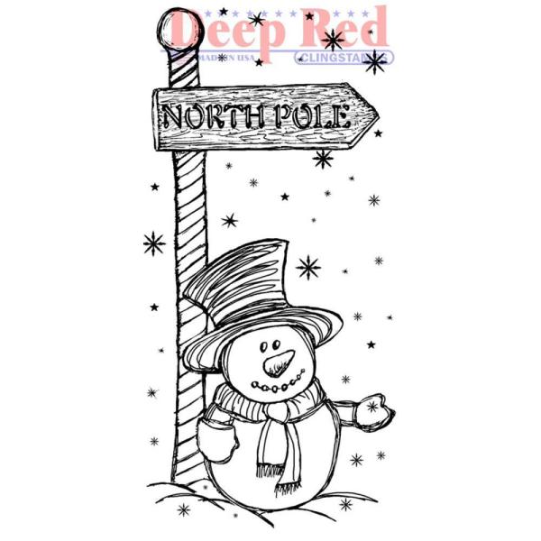 Deep Red Cling Stamp North Pole