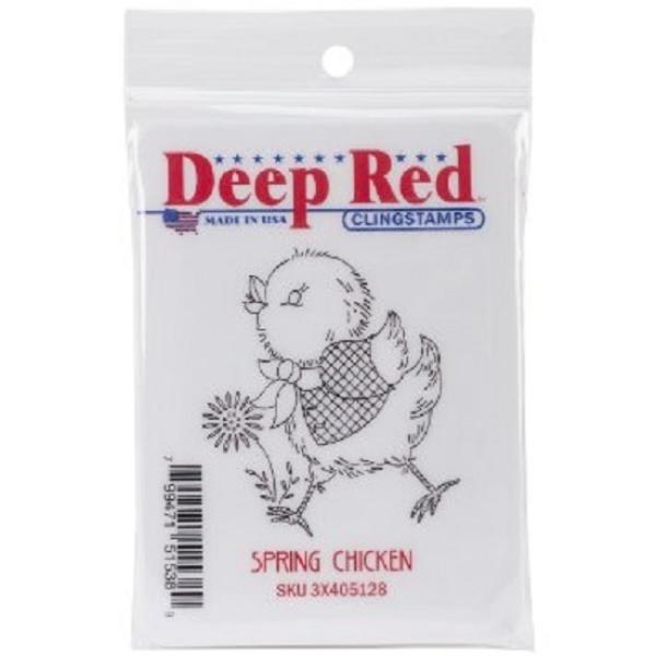 Deep Red Cling Stamp Spring Chicken