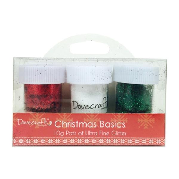 Dovecraft Christmas Basics Glitter Pots #GLI001