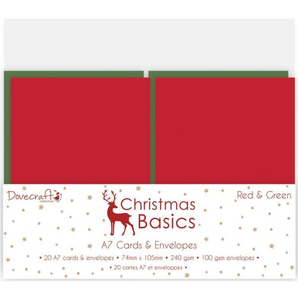 Dovecraft Christmas Basics Minikarten Set Red & Green #014