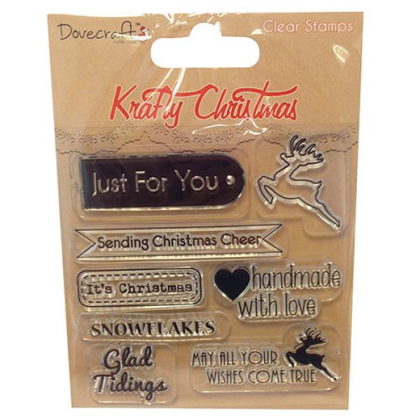 Dovecraft Clear Stamp Krafty Christmas Sentiments