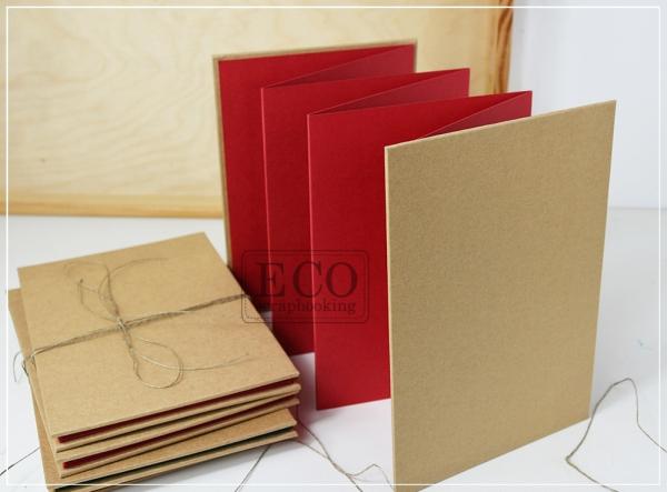 Eco-Scrapbooking Album Akkordeon 115x165 mm Kraft Red