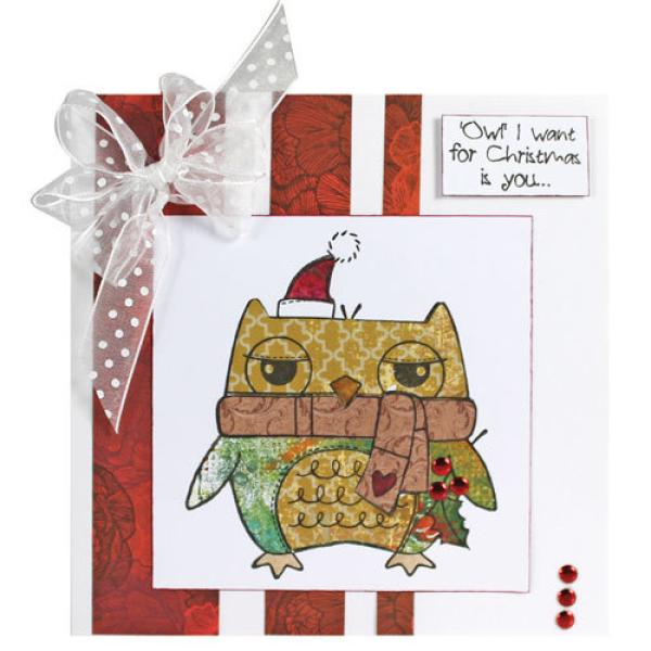 Woodware Clear Magic Owl Christmas