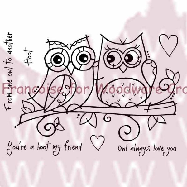 Woodware Clear Magic Owl Love