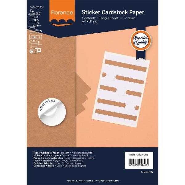 Florence A4 Sticker Cardstock Paper Kraft #099