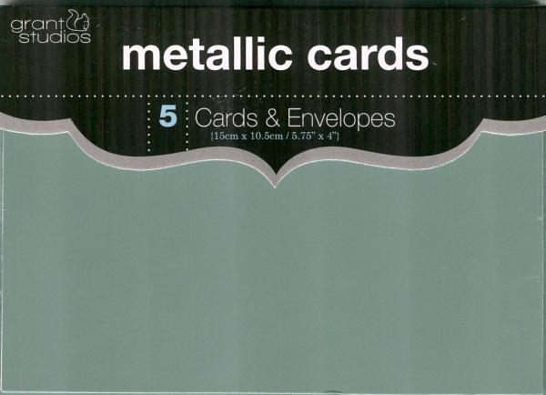Grant Studios Metallic Cards Kartenset Grün