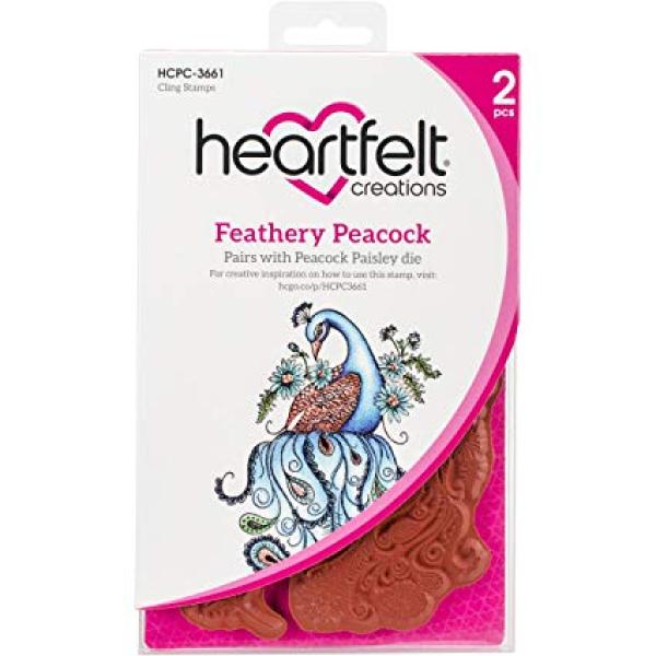 Heartfelt Creations Cling Stamps Feathery Peacock