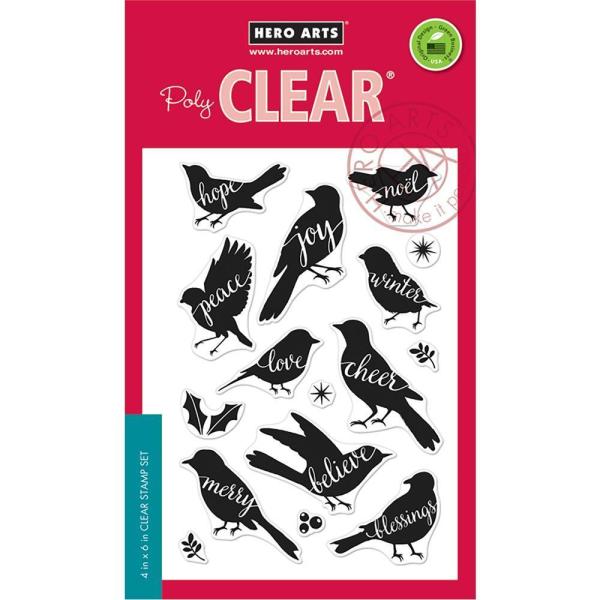 Hero Arts Clear Stamp Color Layering Bird Words #181