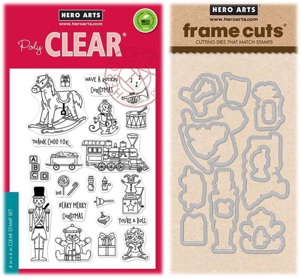 Hero Arts Clear Stamp & Die Combo Christmas Toys #417