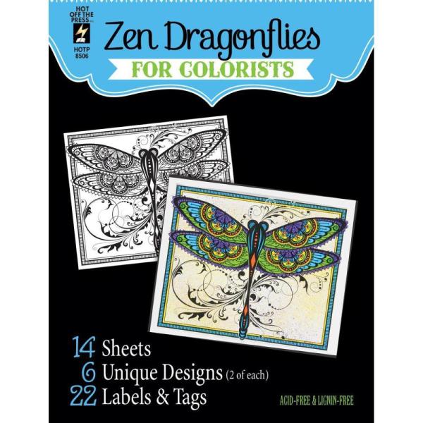Hot Off The Press Coloring Book Zen Dragonflies