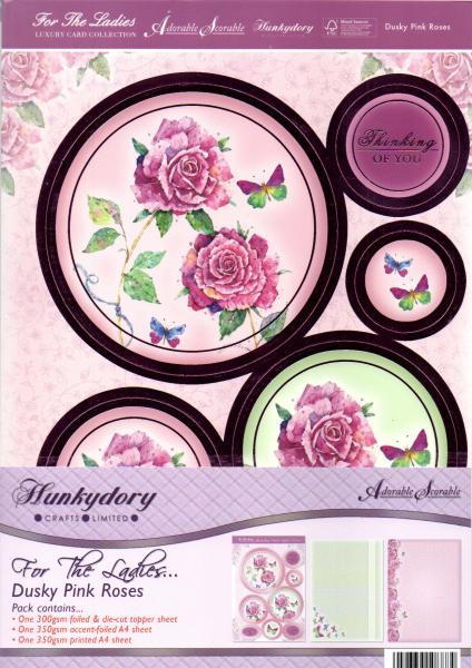 Hunkydory Crafts Dusky Pink Roses Luxury Topper Set