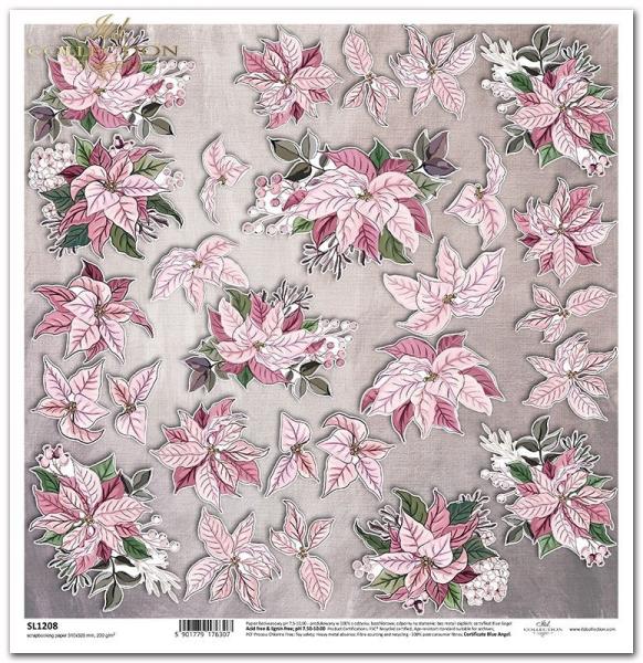 ITD Collection 12x12 Paper Sheet Poinsettia SL1208