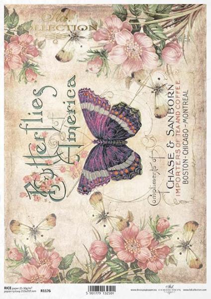 ITD Collection A4 Rice Paper Butterfly R1176