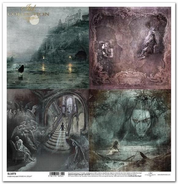 ITD Collection 12x12 Paper Sheet Gothic Stories #1073