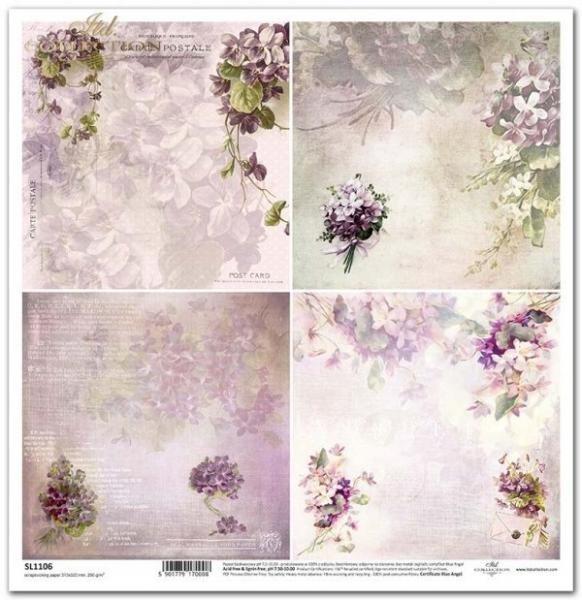ITD Collection 12x12 Sheet Flower Post Violet #1106