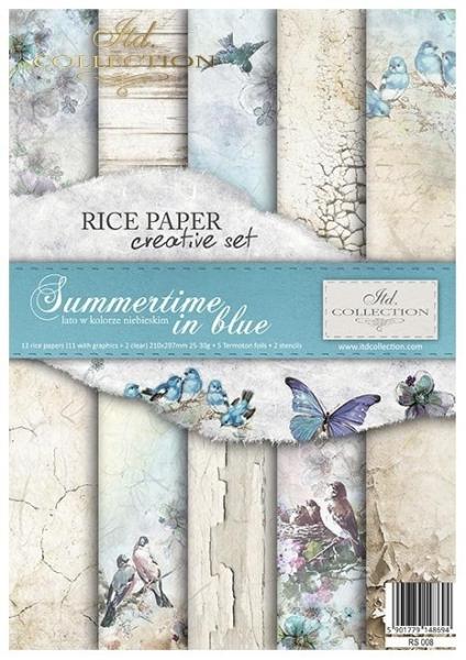 ITD Collection A4 Rice Paper Creative Set Summertime Blue